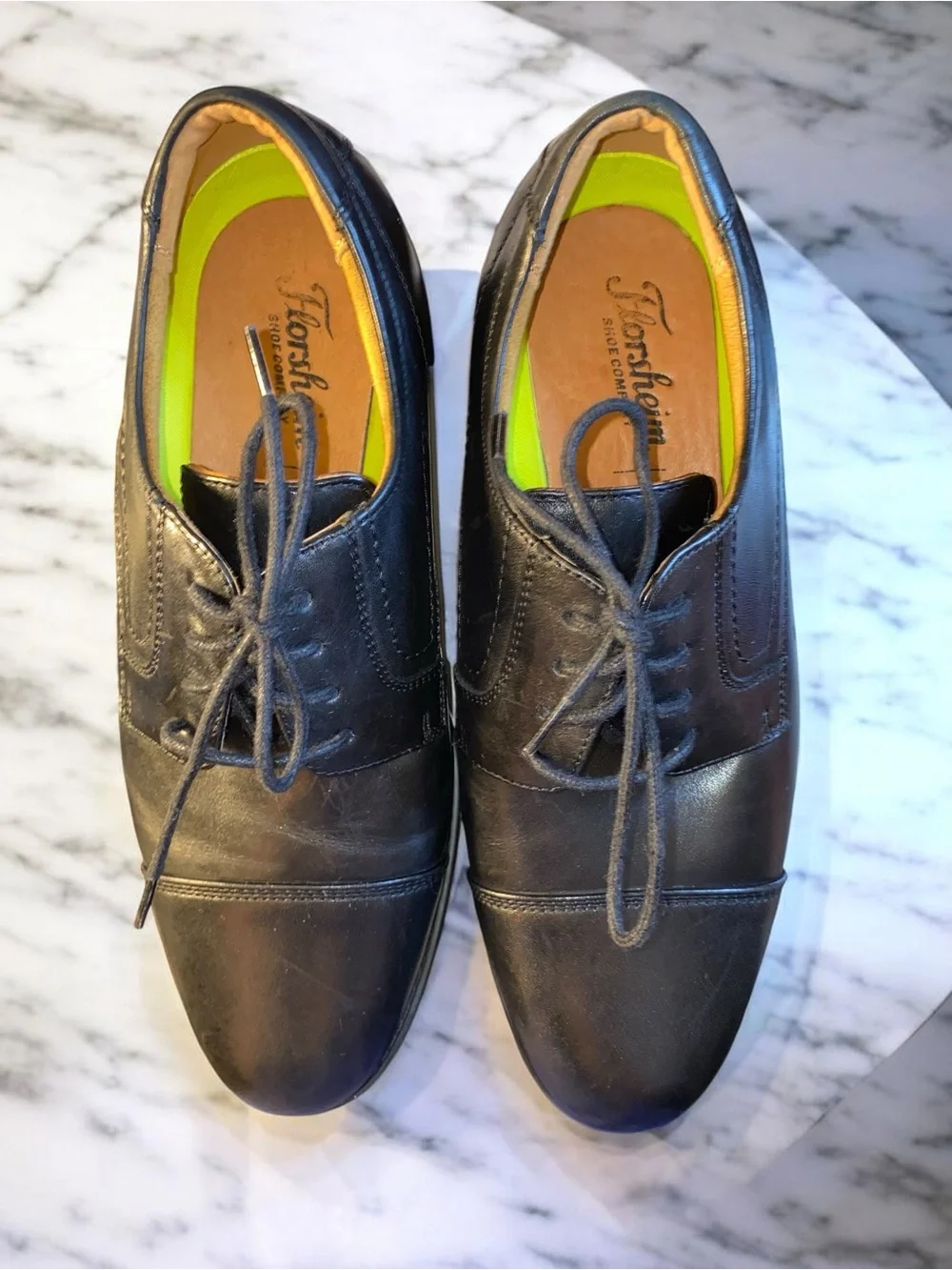 Florsheim Midtown Cap Toe Oxford Men's 7.5 D Black Leather Dress Shoes 12138-001